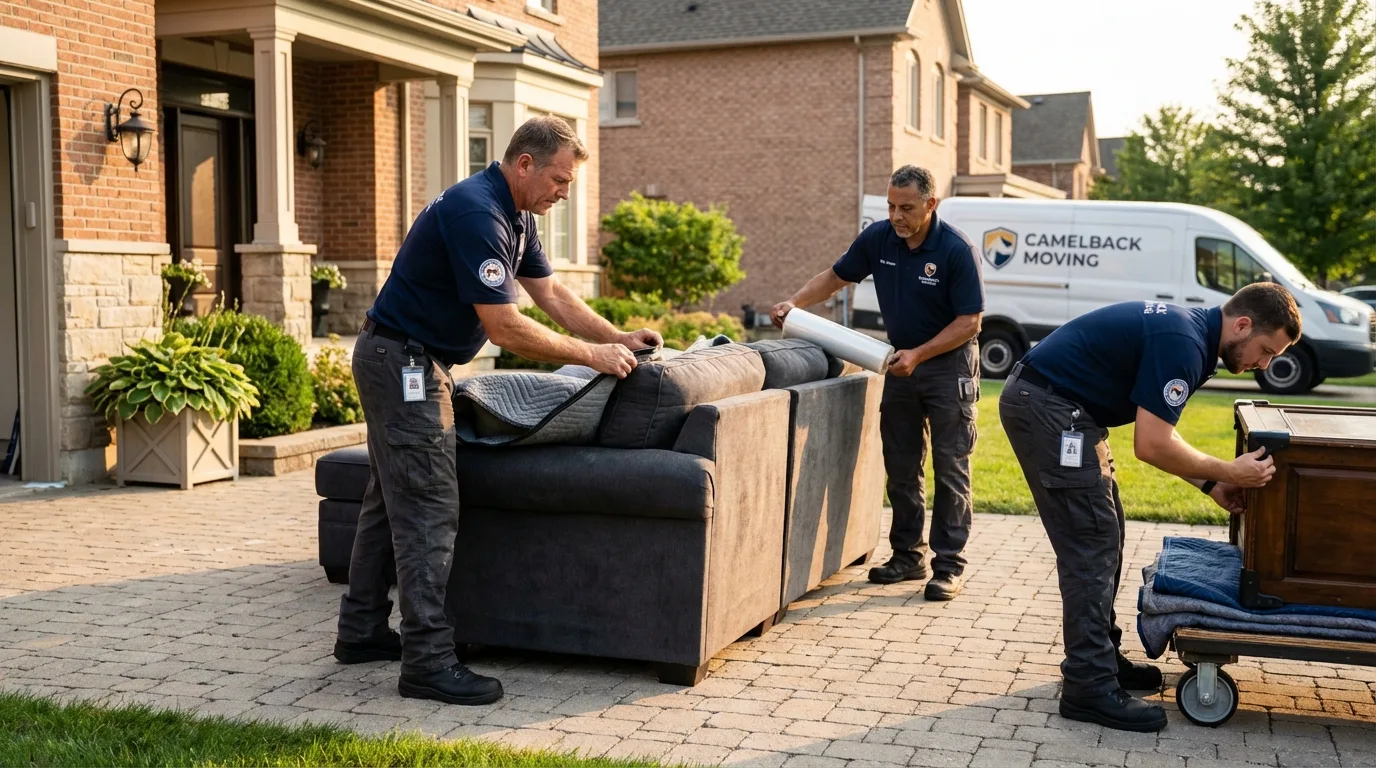 Large estate moving crew wrapping furniture in Bowling Green, KY