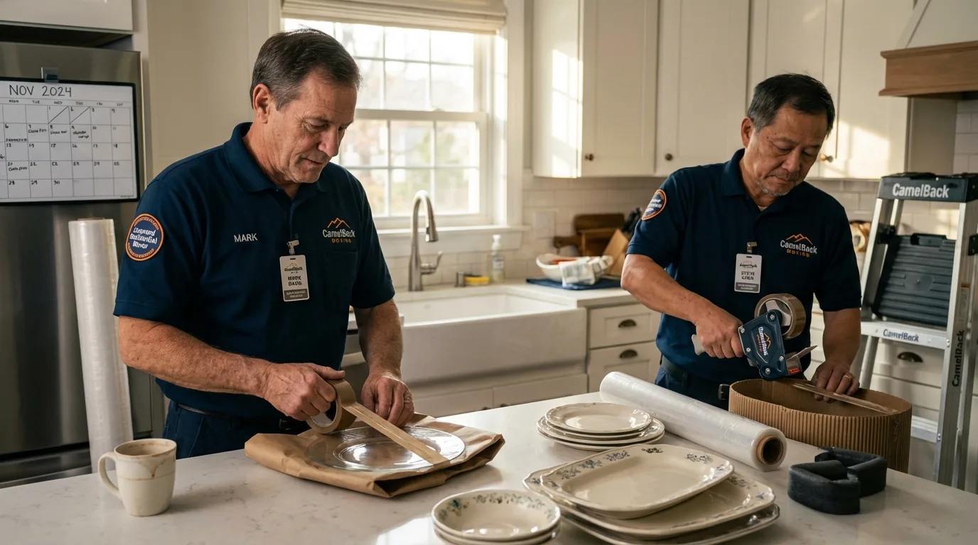 Professional crew packing kitchen dishware in Bowling Green, KY